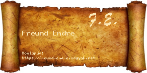 Freund Endre névjegykártya